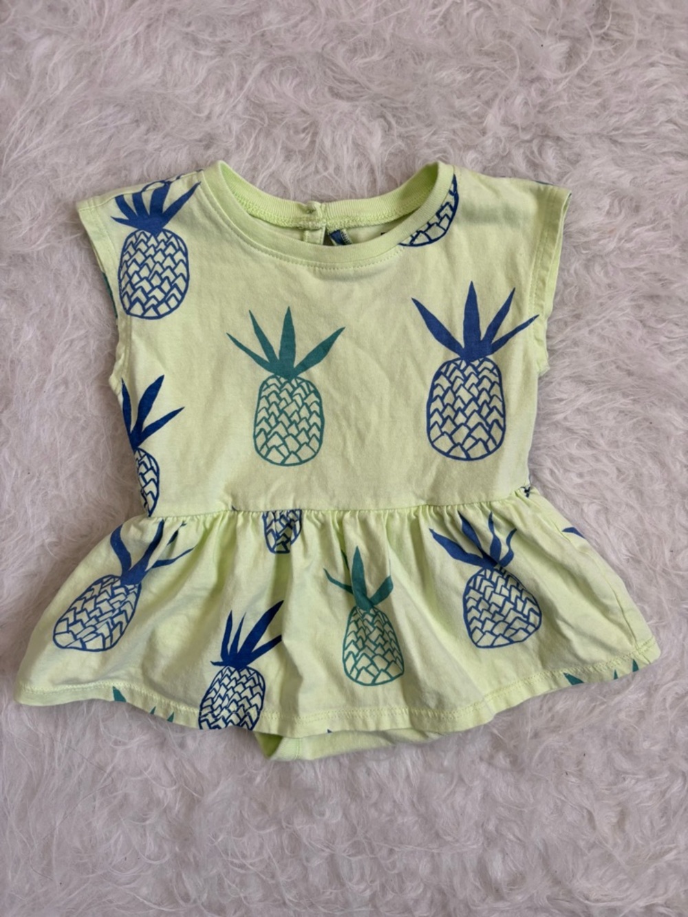 Tea Collection Baby Tropical Pineapple Print Peplum Bodysuit